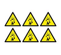 Falling objects warning symbols safety sign pack - Set of 6 - Size 90mm x 80mm - Self adhesive vinyl sticker labels- Clearly warn about hazardous materials, locations or objects