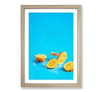 Falling Oranges in Abstract Framed Print | A2 Oak Framed Wall Art | Ready to Hang | Abstract Fantasy Picture | Living Room Bedroom Lounge Office