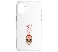 Falling Petals Sugar Skull Art Case for iPhone 16 Plus