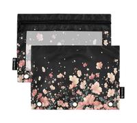 Falling Pink Flowers Floral Pencil Pouch 3-Ring Binder Clear Pencil Case