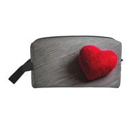 Falling Red Heart Printed Travel Storage Pouch, Double Sided Large Bag for Clothes and Personal Accessories