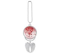 Falling Red Hearts Car Hanging Pendant, Zinc Alloy Rearview Mirror Charms - Relieve Visual Fatigue, Vintage Keychain Pendant, Lucky Car Interior Hanging Decoration, Silver-Style