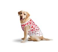 Falling Red Hearts Casual Pet Sleeveless T-Shirt Dog Vest, Printed Soft Cotton Pet Clothes Breathable T-Shirt Large Dog (3xl-5xl)