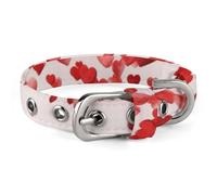 Falling Red Hearts Dog Collar, Soft Comfortable Pet Collar for Small & Medium Dogs, Adjustable Durable Cat Collars for Puppies