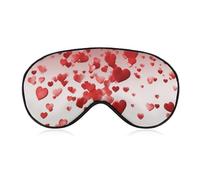 Falling Red Hearts Eye Mask for Women & Men, Breathable & Adjustable Eye Cover, Ultra Soft Sleep Mask, Lightweight Travel Blindfold for Airplane, Nap, Night Sleeping