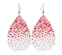 Falling Red Hearts Holiday Earrings For Women, Festive Star Drop Earrings, Chic Dangle Jewelry For Celebrations