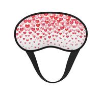 Falling Red Hearts Print Blackout Sleep Mask - Side Sleeper Eye Cover, Soft Comfort, Perfect for Travel, Meditation