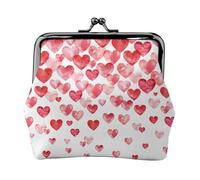 Falling Red Hearts Print Charm and Versatile Coin Purse Exquisite Waterproof Kiss Lock Wallet for Keys Cards