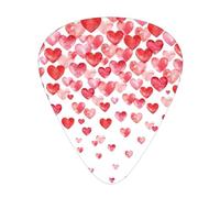 Falling Red Hearts Print Guitar Pick,12 Pack,Includes Thin,Medium,Heavy Gauges,Suitable for guitar,ukulele