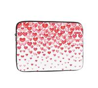 Falling Red Hearts Print Laptop Case – Slim & Lightweight Computer Sleeve Fits 10 inch 10-17 Inch Laptops, Perfect for Travel