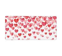 Falling Red Hearts Print Large Gaming Mouse Pad (90x40cm / 36x16in) Extended Desk Mat for Gaming & Work