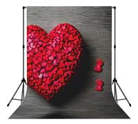 Falling Red Hearts Print Portable Photo Backdrop 5x7ft Background Drop For Photo Photoshoot Backdrop For Content Creator