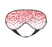 Falling Red Hearts Print Sleep Eye Mask with Adjustable Strap Soft for Airplane Travel Relax Yoga Nap Meditation