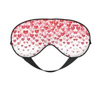 Falling Red Hearts Print Soft Eye Mask – Comfortable Sleep, Blocks Light, Full Eye Coverage, Ideal for Travel, Meditation