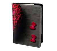 Falling Red Hearts Print Stylish Men Women 5.5 Inch Passport Travel Document Wallet For Secure Storag, Black, One Size
