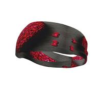 Falling Red Hearts Print Sweatbands Sports Headband for Men Women,Athletic Sweatband for Tennis,Basketball,Running,Gym