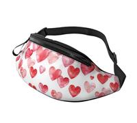Falling Red Hearts Print Unisex Pack Waist Bag Travel Accessory for Sunglasses Wallets Passports Key