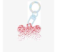 Falling Red Hearts Printing Acrylic Dog Bone Ornament,Dog Tags Personalized Pet Ornament, Key Chain Bone Shaped Id Tags