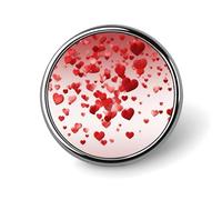 Falling Red Hearts Round Badge for Men Women, Durable & Stylish Lapel Pins, Lightweight Metal Badges for Shirts, Jackets, Hats