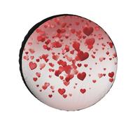 Falling Red Hearts Universal Tire Cover Replacement Oxford Fabric Waterproof Wheel Protector for SUV Truck RV Camper Dust Snow/Sun Protection, 24