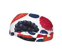 Falling Ripe Berries RaspberriesHair Bands for Men Woman Headband Running Headband Sweat Wicking Gym