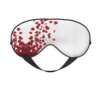 Falling Rose Petals Print Silk Sleeping Mask with Adjustable Strap-Silk Eye Mask Soft Eye Cover,for Blocking Out Lights Sweet Sleep Travel Relax, Nap, Meditation
