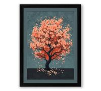 Falling Seasons Modern Framed Wall Art Print A2 (59.4×42cm) Black, Wall Decor for Living Room, Bedroom, Office & Home, Ready to Hang, Art Gift
