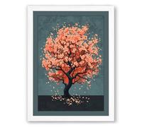 Falling Seasons Modern Framed Wall Art Print A4 (29.7×21cm) White, Wall Decor for Living Room, Bedroom, Office & Home, Ready to Hang, Art Gift