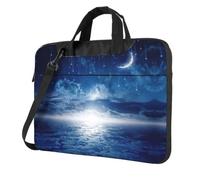 Falling Star Moon Print Ultra Slim Laptop Bag Lightweight Oxford Cloth Shoulder Case Portable Computer Briefcase