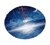 Falling Star Moon Printing Christmas Tree Skirt,Winter Xmas Trees Mat Fashion Style For Home Holiday Party Decorations