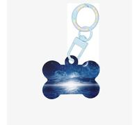 Falling Star Moon Printing Dog Tag Bone Shaped Double Sided Pattern Dog Id Tags Bone Shaped Pet Name Tags Dog Collar Tags