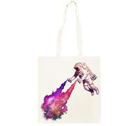 Falling Stars - Astronaut Artist Shopping Beige Unisex Totebag Cotton