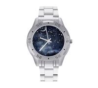 Falling Stars Men's Watches Stainless Steel Watch Strap Analog Quartz Watch Business Wristwatches