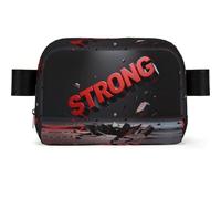 Falling Strong Word Waterproof Waist Bag for Men Women-Adjustable Bum Bag for Travel, Lightweight Crossbody Chest Bag for Running Gym
