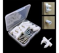 fallingstar False Cabinet Clips Tip-Out Sink Cabinet Clips - Universal False Front Fasteners for Drawer/Cabinet with Snap Mechanism - Hardware Replacement Set Includes Screws (4 White)