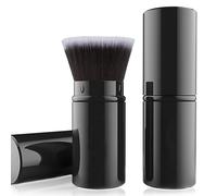 Falliny Retractable Airbrush Kabuki Brush, Flat Top Powder Foundation Professional Blush Makeup Brushes Travel With Aluminum Handle for Liquid, Cream, Cosmetics,Loose Powder