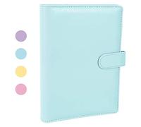 falllea A5 PU Leather Ring Binder, Refillable 6 Round Ring Binder Cover, Business Notebook Binder Notepad and Meeting Notebook, Travel Writing Notebook Diary Binder Cover(Blue)