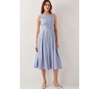 Fallon Hand-Beaded Jacquard Midi Dress Blue Monsoon Blue 22