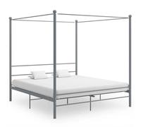 fallon metal canopy super king size bed in grey