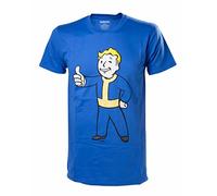 FALLOUT 4 Men's Vault Boy Approves Short Sleeve Top, Blue, X-Large