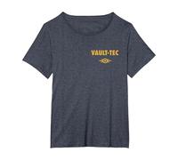 Fallout Front and Back Vault-Tec Vault Suit 33 TV Show T-Shirt, Women's Plus, Heather Blue, 6X
