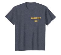 Fallout Front and Back Vault-Tec Vault Suit 33 TV Show T-Shirt, Youth, Heather Blue, 4T