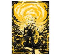 Fallout Limited Edition Power Armour Helmet A3 Art Print in Orange Fallout Orange A3