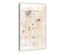 Fallout New Vegas Trench Map WW1 Style Video Game Art Poster Gamer Gift Vintage Boys Gaming Room Decor 1 Canvas Poster Wall Art Decor Print Picture Paintings for Living Room Bedroom Decoration 24x36in