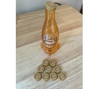 Fallout Nuka Cola Orange Glass Rocket Bottle & 10 Bottle Caps