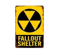 Fallout Shelter Sign - 8x12 Inch Aluminum Retro Metal Tin Sign, Funny Wall Decor For Home, Bar, Man Cave