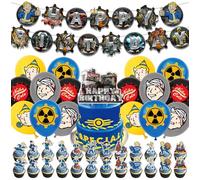 Fallout Vault Boy Birthday Party Decorations Supplies: Banner Balloons Cake Topper Cake Decorations Cupcake Toppers