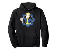 Fallout Vault Boy Thumbs Down Circle Gear Logo Video Game Pullover Hoodie