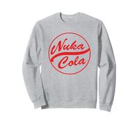 Fallout Video Game Red Text Nuka Cola Circle Logo Sweatshirt, Adult Unisex, Heather Grey, Small