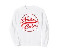 Fallout Video Game Red Text Nuka Cola Circle Logo Sweatshirt, Adult Unisex, White, Medium